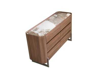 Commode en noyer avec plateau en céramique - SYMI