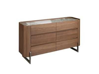 Chest of drawers in walnut with ceramic top - SYMI