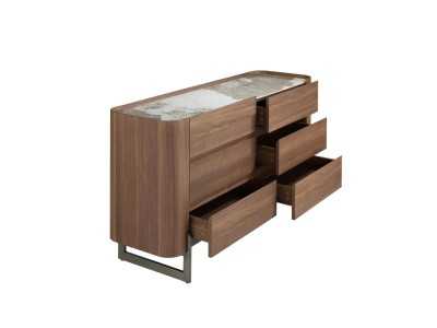 Commode en noyer avec plateau en céramique - SYMI