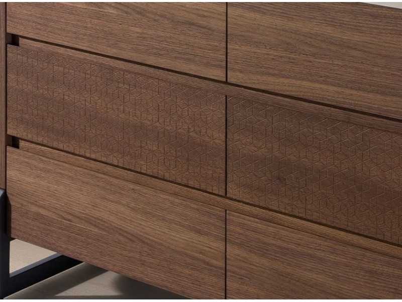 Chest of drawers in walnut with ceramic top - SYMI