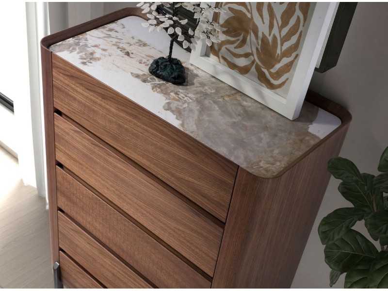 Walnut chiffonier with ceramic top - SYMI