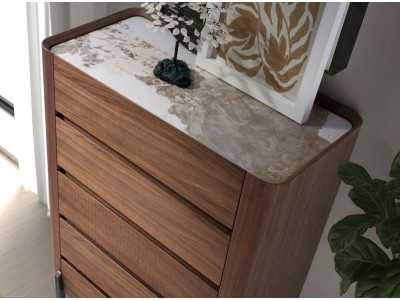 Walnut chiffonier with ceramic top - SYMI