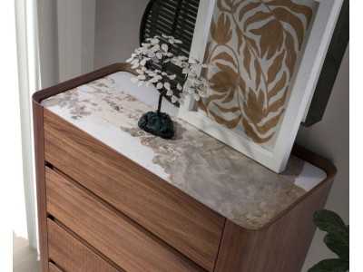 Walnut chiffonier with ceramic top - SYMI