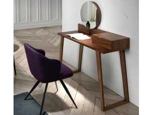 Coiffeuse design moderne en noyer avec miroir - NOTTE 2
