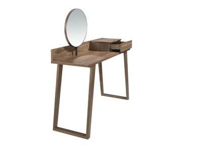 Modern walnut dressing table with mirror - NOTTE