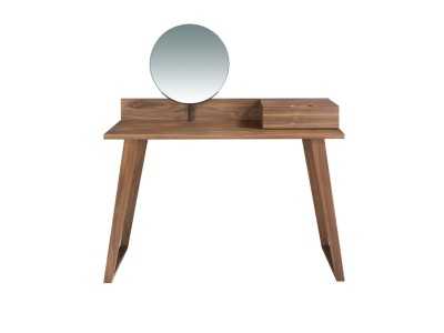 Modern walnut dressing table with mirror - NOTTE