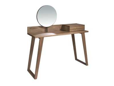 Modern walnut dressing table with mirror - NOTTE