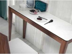 Walnut console table with porcelain marble top - VALENTINO 2