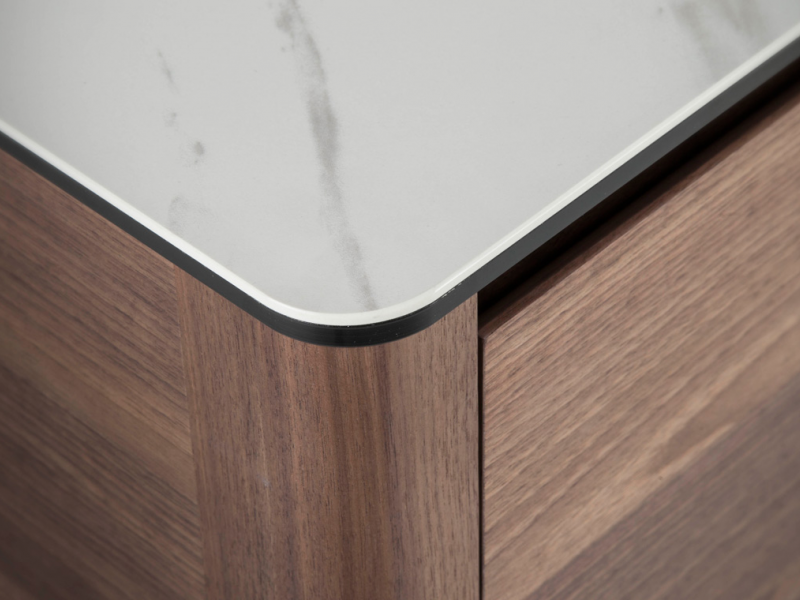 Walnut console table with porcelain marble top - VALENTINO