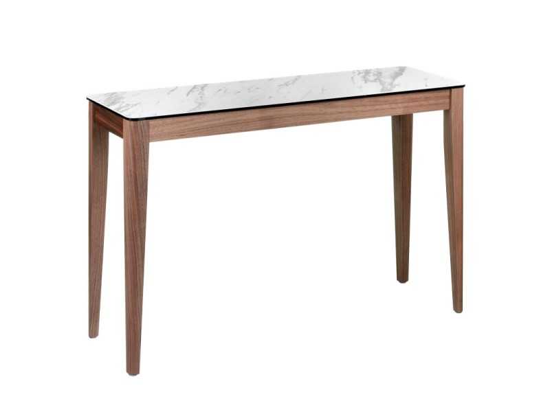 Walnut console table with porcelain marble top - VALENTINO