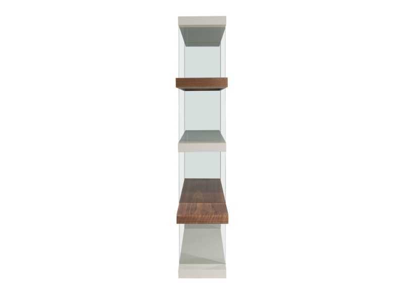 Walnut and lacquered shelving unit with tempered glass sides - VENEZIA