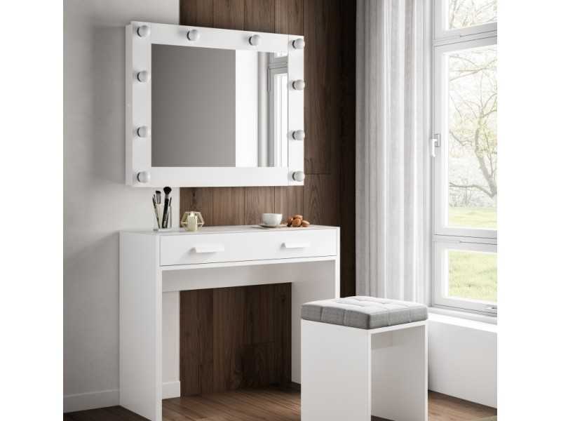 Mirror with LED lights, door and interior shelves - AYMÉ