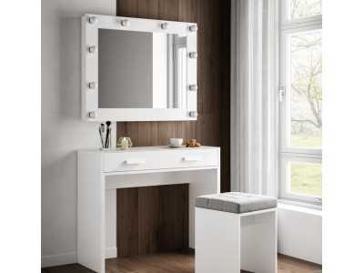 Miroir avec lumières LED, porte et étagères intérieures - AYMÉ