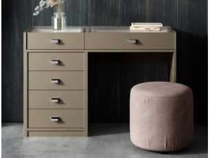 Dressing table with drawers and tempered glass tops - ALAIN