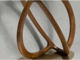 Console ovale en bois massif et plateau en verre trempé - PATMOS 2