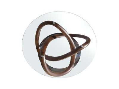 Table basse ronde en bois massif et plateau en verre - MADAME