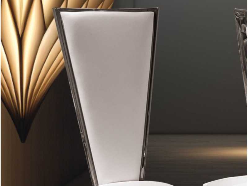 Designer chair with polished stainless steel frame - ABRIELLE
