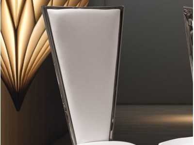 Designer chair with polished stainless steel frame - ABRIELLE
