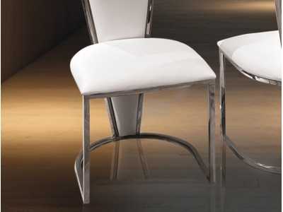 Designer chair with polished stainless steel frame - ABRIELLE