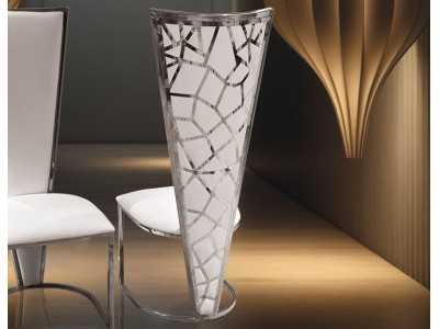 Designer chair with polished stainless steel frame - ABRIELLE