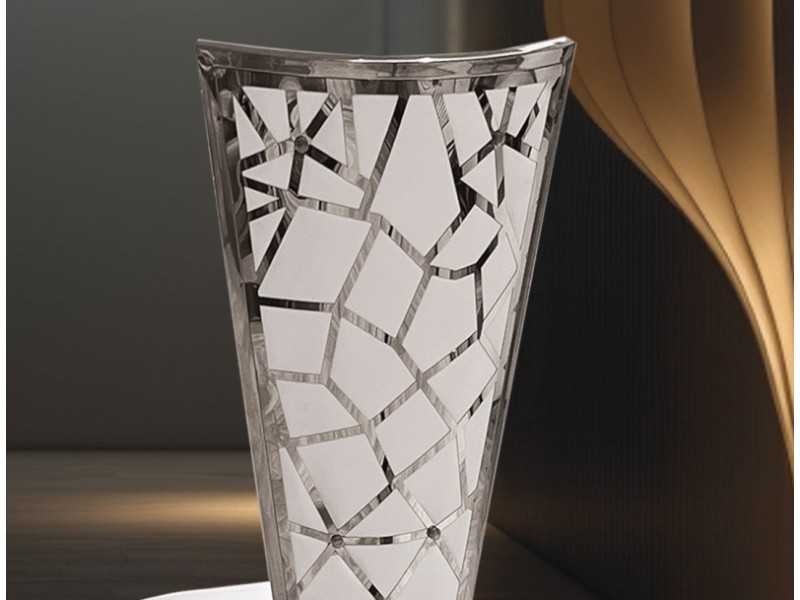 Designer chair with polished stainless steel frame - ABRIELLE