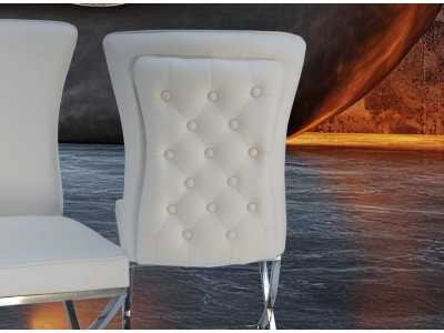 Silla de diseño tapizada con estructura en acero inoxidable pulido - ANELISE