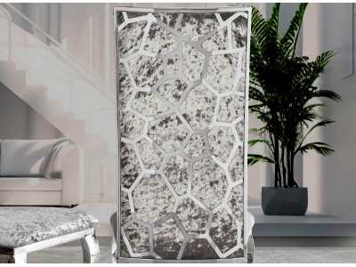 Chaise design tapissée avec structure en acier inoxydable - ALODIE