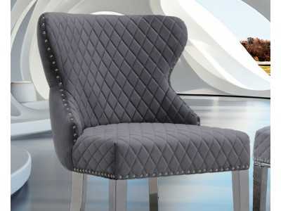 Silla de diseño tapizada en terciopelo con patas en acero inoxidable - ANATH