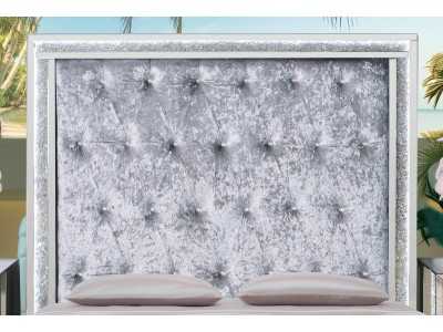 Tête de lit miroir avec plafond central tapissé de capitonne avec boutons - AALIYAH Tête de lit miroir avec plafond central tapissé de capitonne avec boutons - AALIYAH