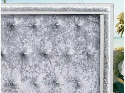 Headboard with mirror and central panel upholstered in capitonne with crystal buttons - AALIYAH Headboard with mirror and central panel upholstered in capitonne with crystal buttons - AALIYAH