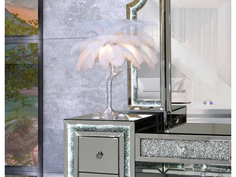 Lampe de table laquée avec plumes naturelles - AALIYAH