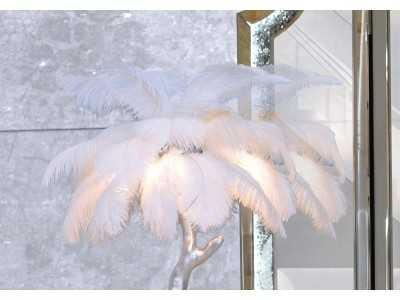 Lacquered table lamp with natural feathers - AALIYAH
