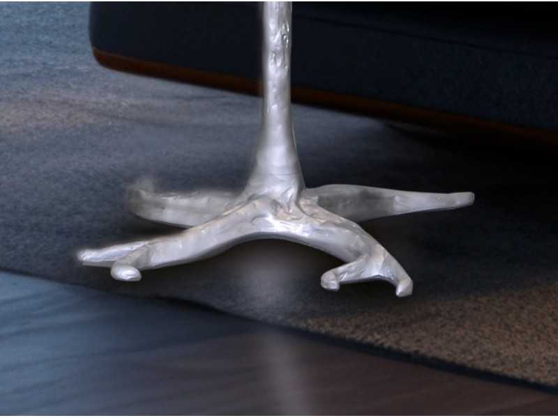 Lacquered floor lamp with natural feathers - AALIYAH XL