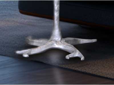 Lacquered floor lamp with natural feathers - AALIYAH XL