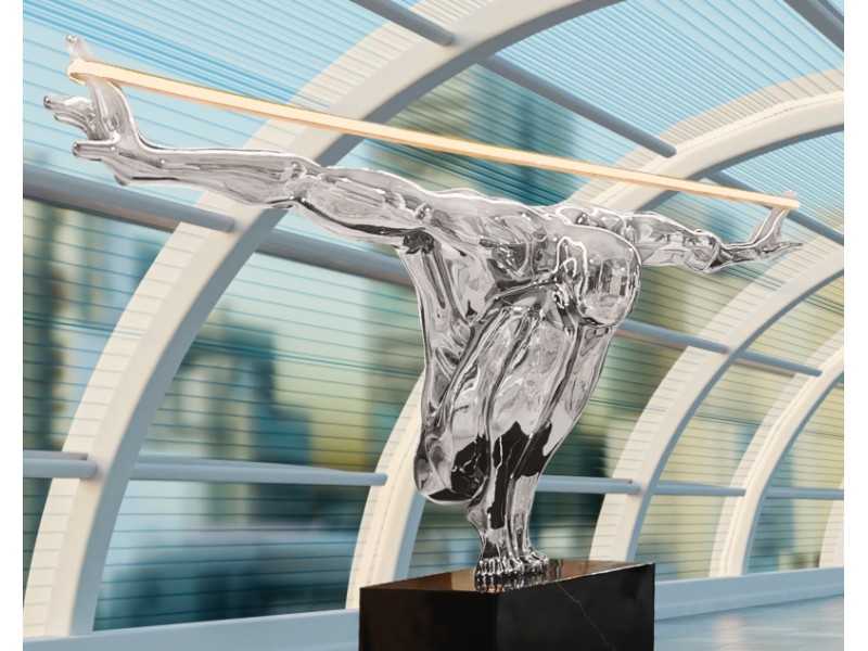 Lámpara escultura de fibra de vidrio cromada - ELASTIC