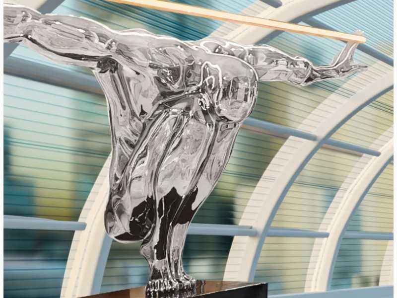 Chromed fiberglass sculpture lamp - ELASTIC