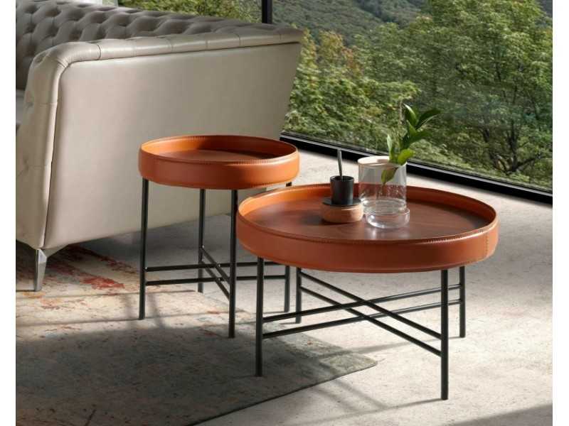 Set of round coffee tables in different heights - CAMILLE