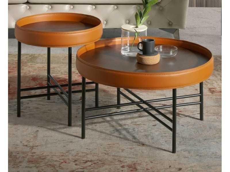 Set of round coffee tables in different heights - CAMILLE