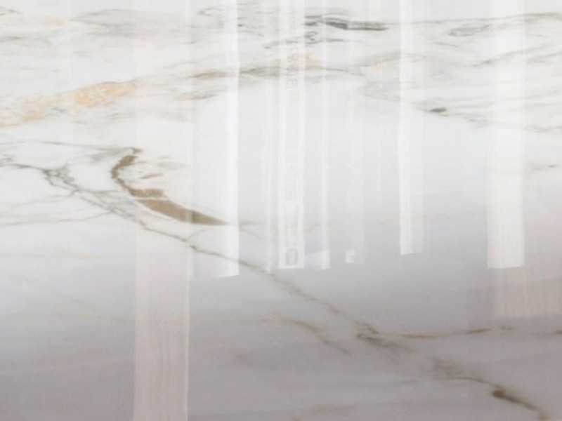 Round walnut coffee table with porcelain marble top - AYERIM