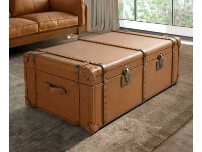 Trunk upholstered in genuine leather - AZZARO Trunk upholstered in genuine leather - AZZARO