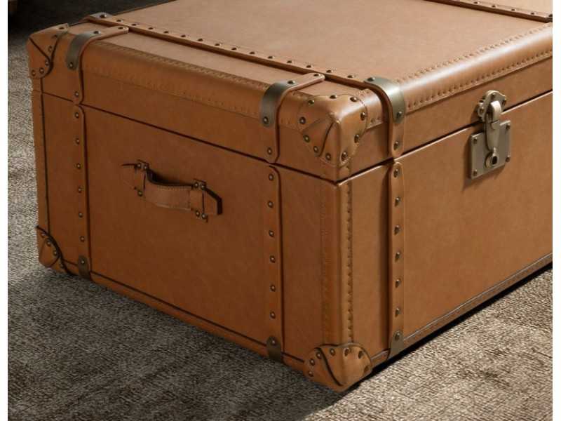 Trunk upholstered in genuine leather - AZZARO
