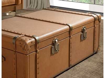 Trunk upholstered in genuine leather - AZZARO Trunk upholstered in genuine leather - AZZARO