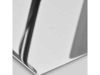 Table à manger en acier inoxydable avec plateau en verre - PAPILLON