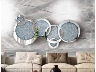 Designer mirror composed of intertwined round mirrors of different sizes - AMBAR LUXE