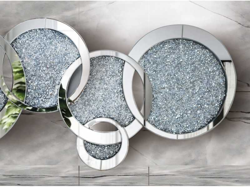 Designer mirror composed of intertwined round mirrors of different sizes - AMBAR LUXE