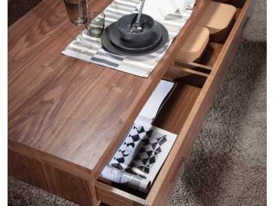 Mesa de centro en nogal y patas de acero inoxidable - NINO