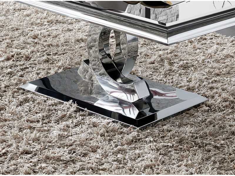 Mesa de centro rectangular en acero inoxidable pulido - AMIL