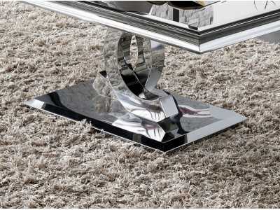 Mesa de centro rectangular en acero inoxidable pulido - AMIL Mesa de centro rectangular en acero inoxidable pulido - AMIL