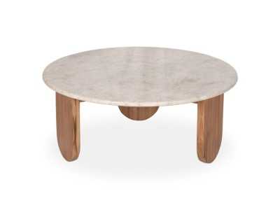 Mesa de centro redonda con tapa de mármol - TERTE Mesa de centro redonda con tapa de mármol - TERTE