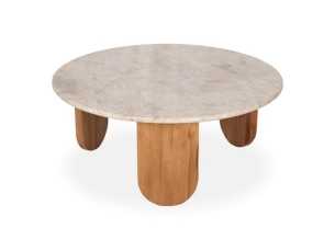 Mesa de centro redonda con tapa de mármol - TERTE 2